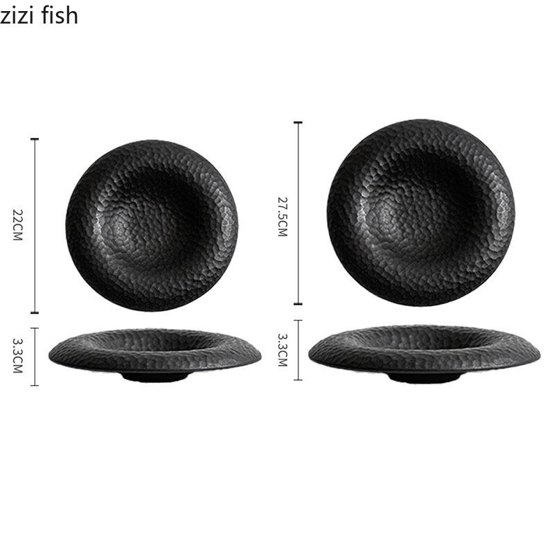 Однотонная креативная текстура Керамическая глубокая тарелка Десертная тарелка Салатная тарелка Тарелки для пасты Молекулярная кухня Специальная столовая посуда