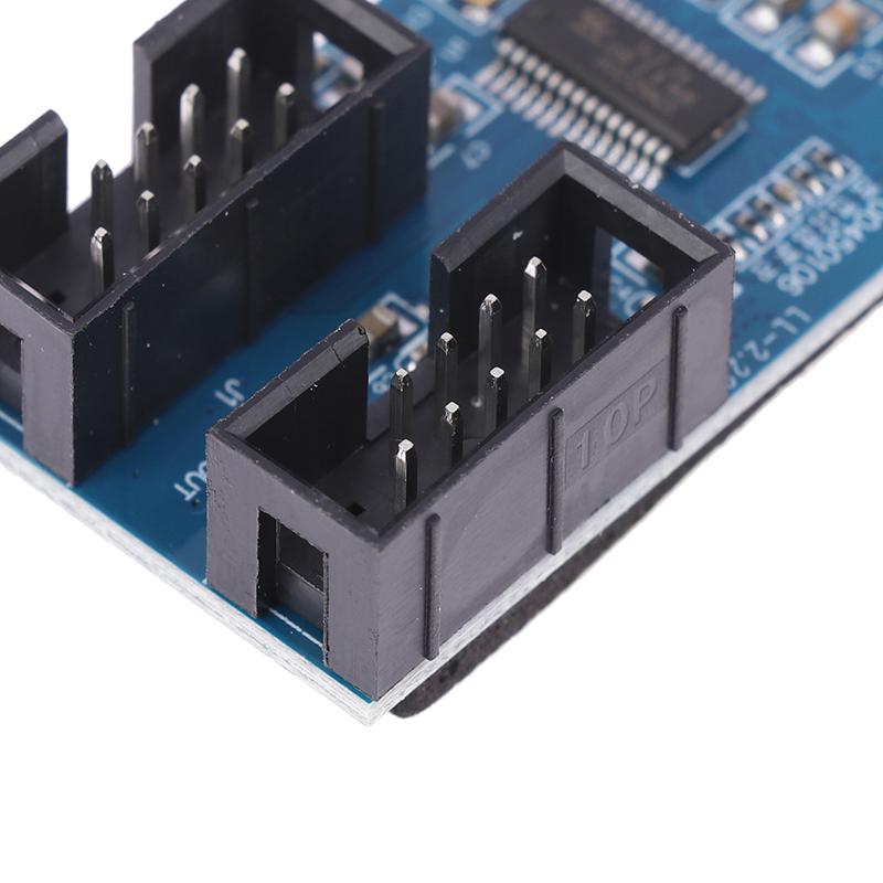 1Pc Usb 9 Pin Interface Header Motherboard Extension Splitter 1 To 2 Cable Desktop Usb2.0 Hub Connectors Adapter Port