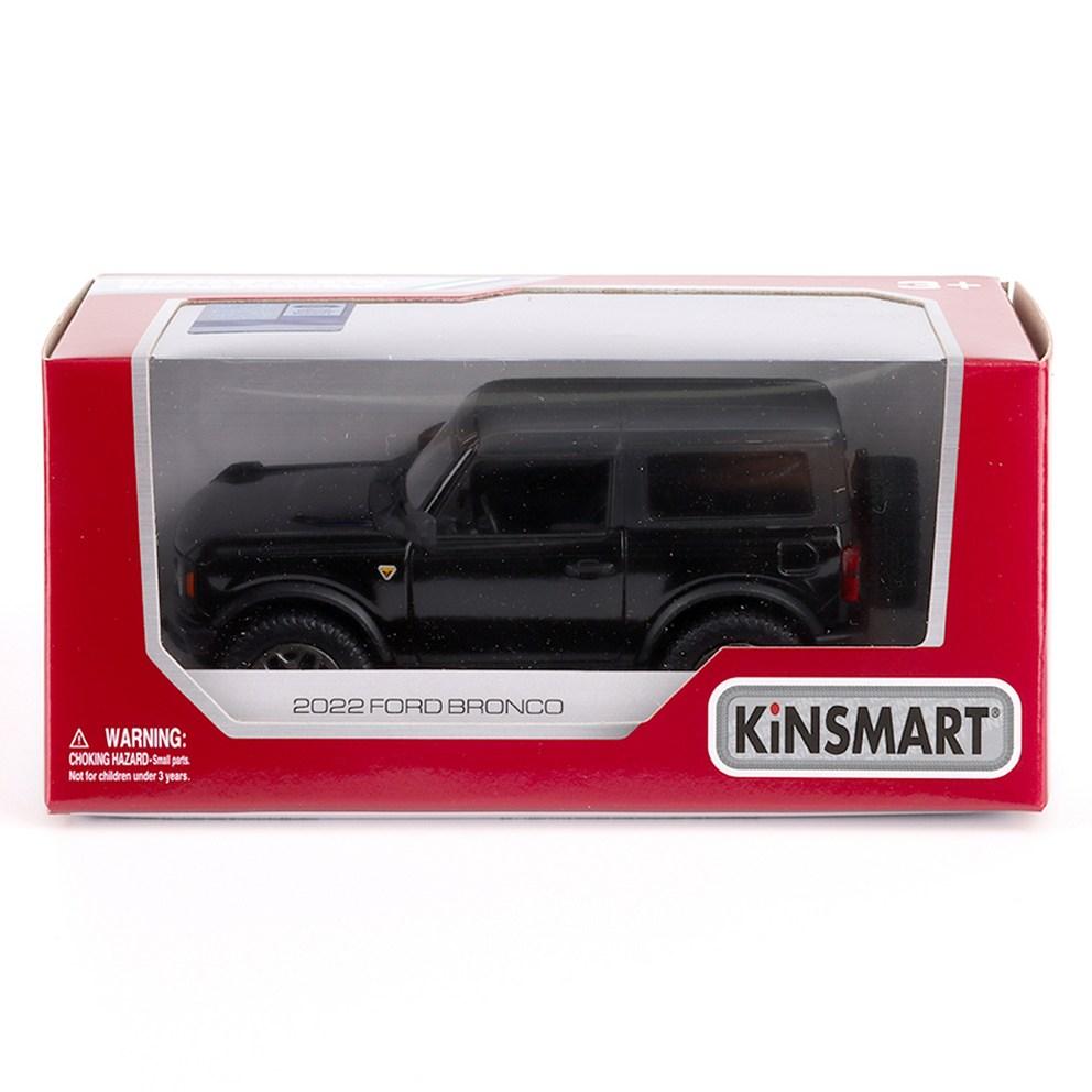 Kinsmart 2022 Ford Bronco с жесткой крышей, литая модель KT5438WB, Черный