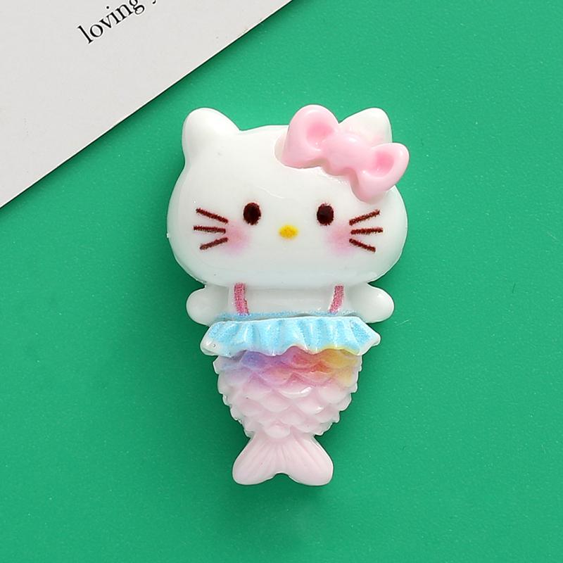 10 шт. Новая Мини Кавайная Мультяшная Серия Русалки, Животного, Котенка, Смола, Скрапбукинг, DIY Украшения, Подарок для Детей, Аксессуары для Заколок A26