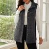 Women's Fashionable Double-Sided  Collar Button-Up Cardigan Vest With Pockets