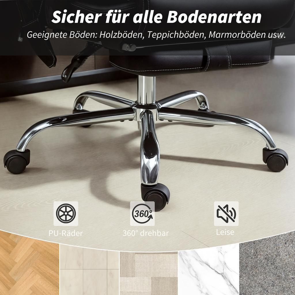Office Chair Ergonomic with Massage Function Desk Chair with Footrest, Faux Leather Black