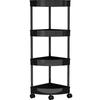 Multi-Tier Corner Storage Rack Large Capacity with Wheels Mobile Storage Rack Detachable Tiers Triangle Bathroom Storage Rack