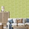 Polynesian Geometric Pattern Wallpaper Yellow and Beige 50x1000