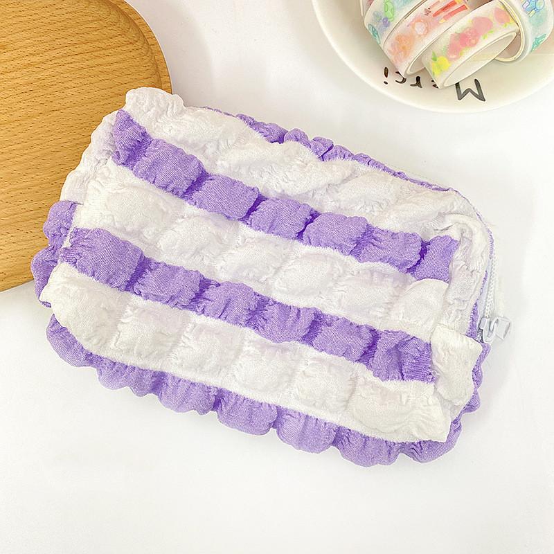 Сумка для хранения ярких цветов в полоску с цветными блоками, студенческая модная большая вместительная сумка для канцелярских принадлежностей с пузырьковым облаком, пенал, косметичка