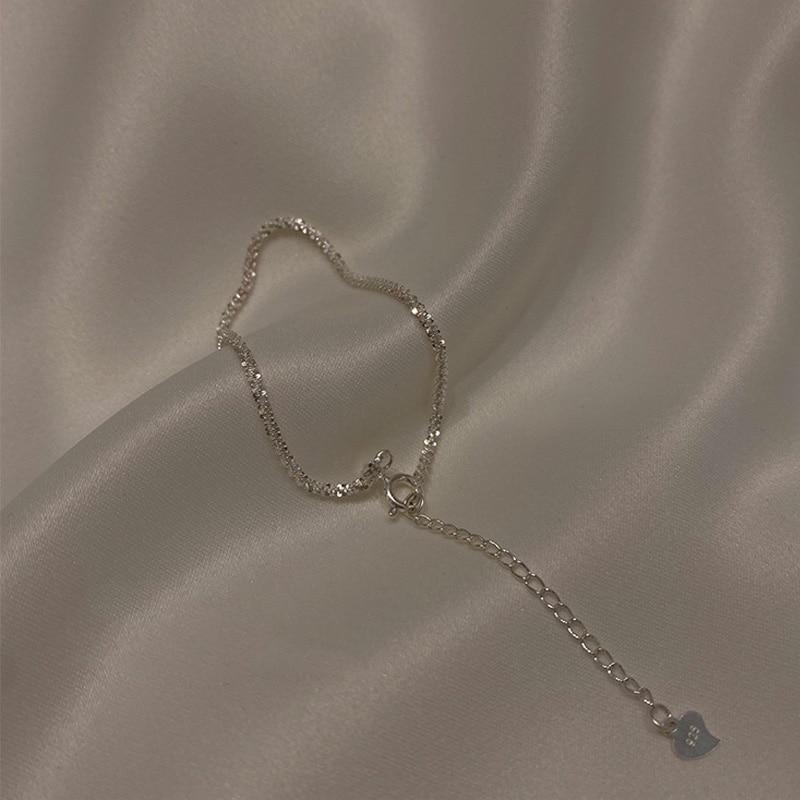 Модный 925 пробы стерлингового серебра сверкающий гипсофила регулируемый браслет для женщин модные ювелирные изделия для свадебного подарка аксессуары