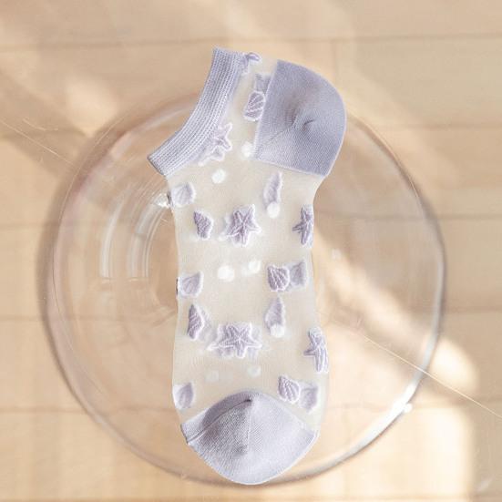 1 Pair Invisible Socks All Match Elastic Breathable Short Weaving Sole Cool Polyester Transparent Design Women Socks Shoes Accessories
