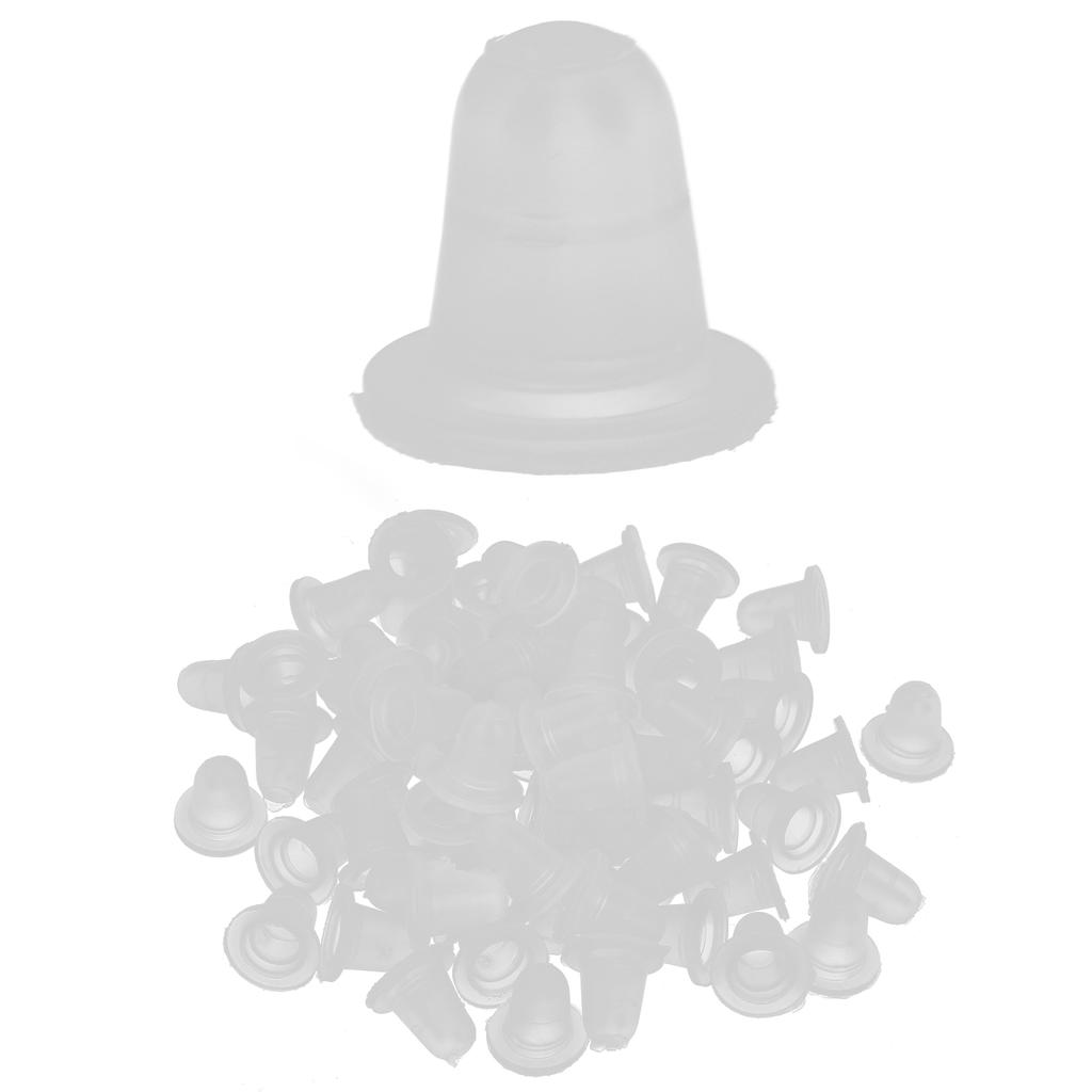 100pcs Disposable Tattoo Ink Cups Silicone Microblading Pigment Caps for Permanent MakeupS