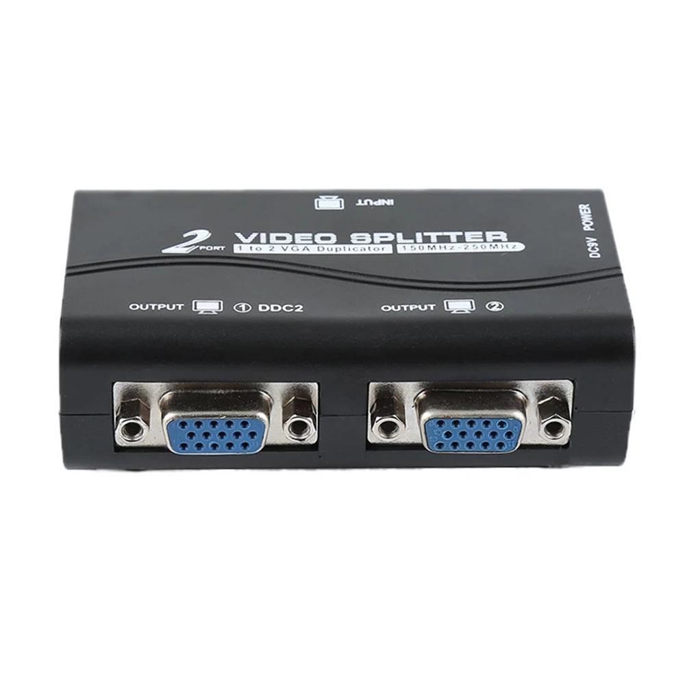 2-портовый VGA-разветвитель/дупликатор видеосигнала, 1 ПК на 2 монитора, режим разделенного экрана