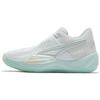 Rise Nitro Ice Round Toe Lace-Up Fabric Non-Slip Wear-Resistant Low-Top Basketball Shoes Men Sneaker White Green 377592-01