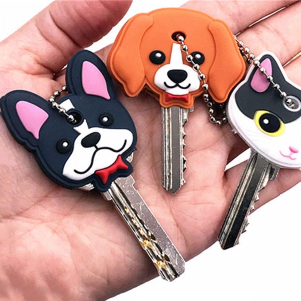Мультяшный защитный чехол для ключей, брелок для ключей в форме животных, пальто, маленький пылезащитный чехол для ключей, ключи