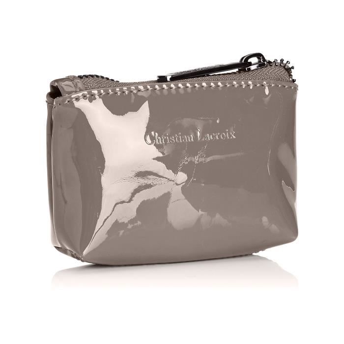 Porte Monnaie - CHRISTIAN LACROIX - Jonc Pm3 - Couleur Taupe - 100% PVC - 8x3x12 cm