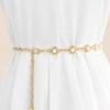 Metal Waist Chain Inlaid Belt for Women Adjustable Body Link Fashion Accessory Dress Belt