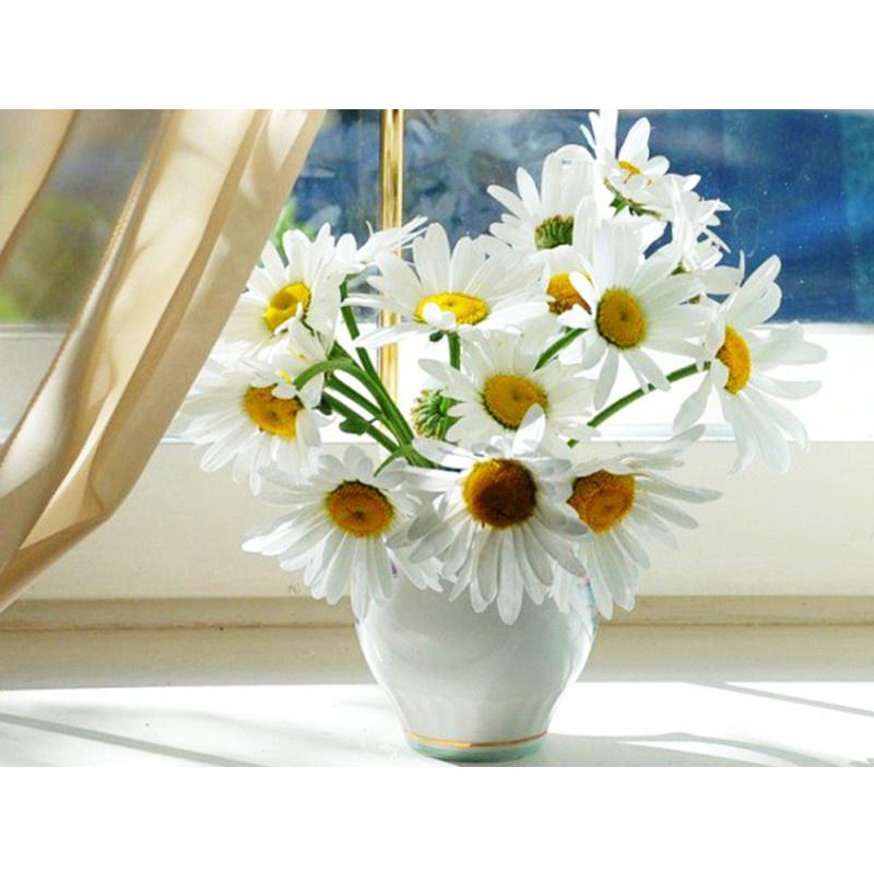 5D DIY Diamond Painting Pretty Decorative Flowers Diamond Embroidery Cross Stitch Kit Full Rhinestone Mosaic Home Decor