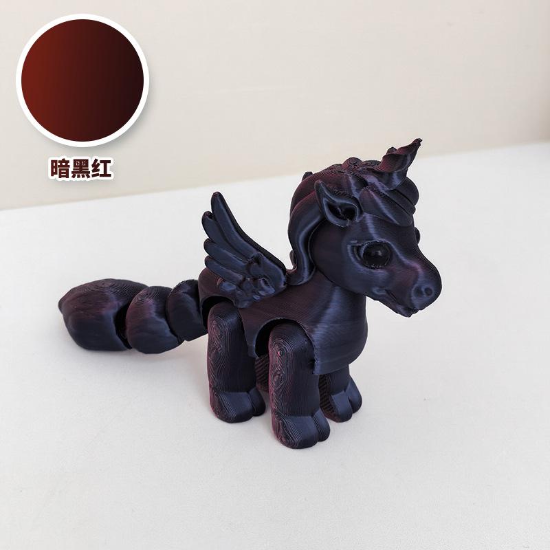 3D-печатная шарнирная игрушка-единорог, светящаяся в темноте, экологически чистая, подвижные суставы, креативные подарки, коллекционные настольные украшения