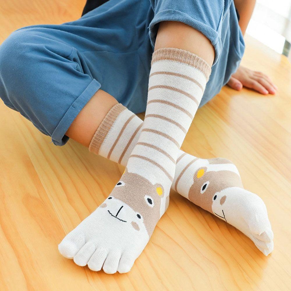 Sweat-absorbing Five-finger Socks Children's Cotton Socks Comfortable Long Tube Socks