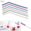 1PC Silicone 6 Colors Universal Reusable Flexible Curved Silicone Drinking Straws for - 40 Centigrade - 230 Centigrade