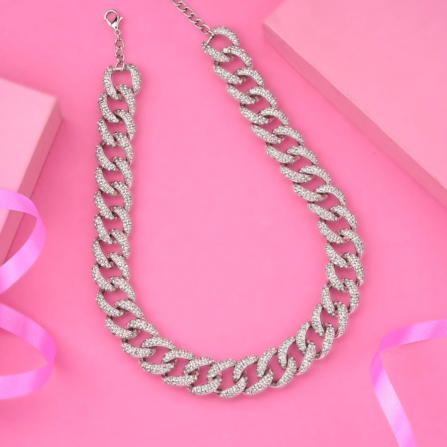 Модное кубинское дизайнерское колье Estele с родиевым покрытием для женщин