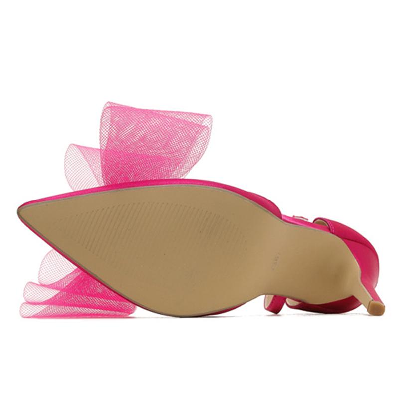 Liyke Новые женские туфли-лодочки с острым носком и ремешком с пряжкой, модные летние туфли на шпильке, атласные, с бантом, для вечеринок и выпускных