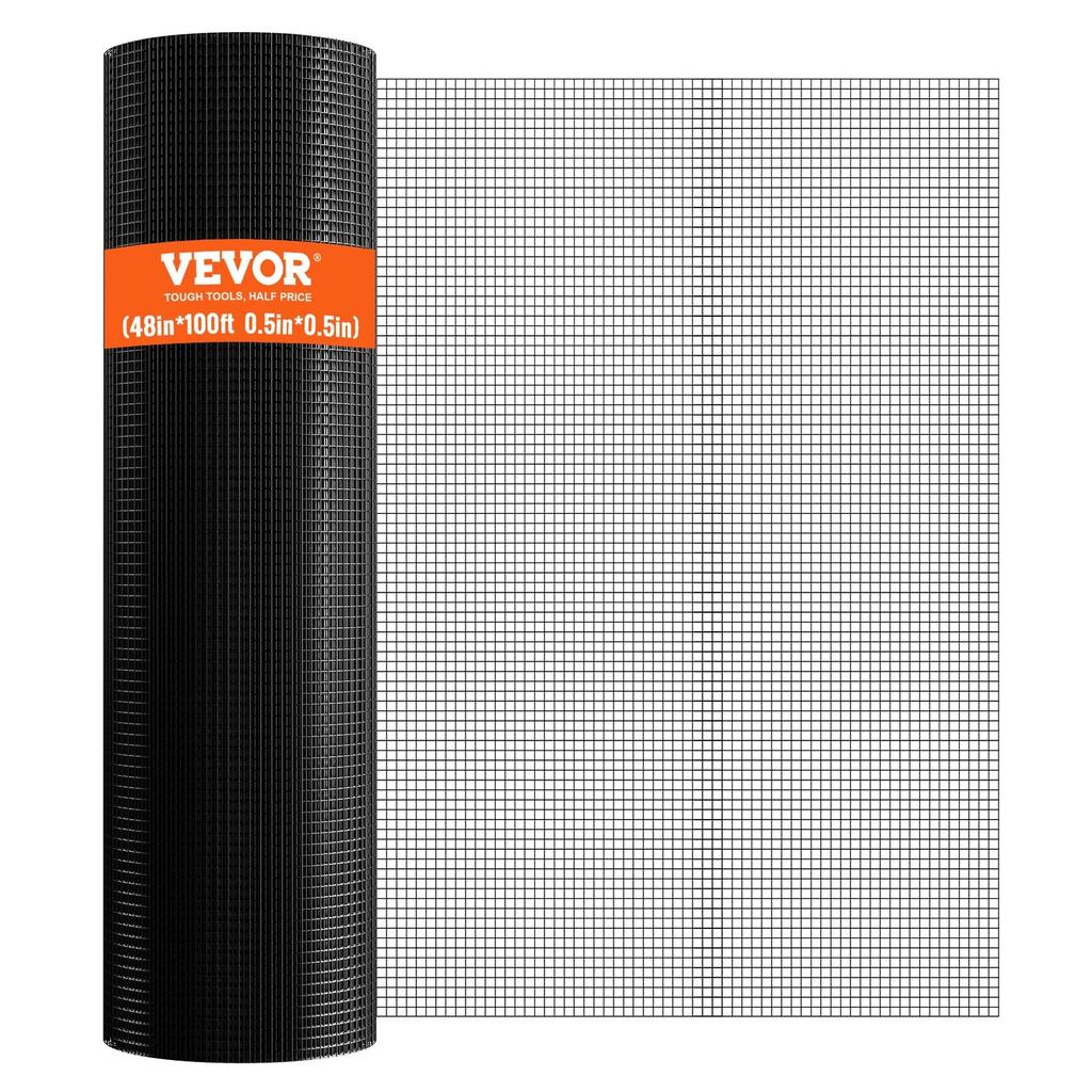 Hardware Cloth, 48'' x 100' Galvanized Wire Mesh Roll, 19 Gauge Chicken Wire Fence Roll, Vinyl Coating Metal Wire Mesh for Chicken Coop Barrier,