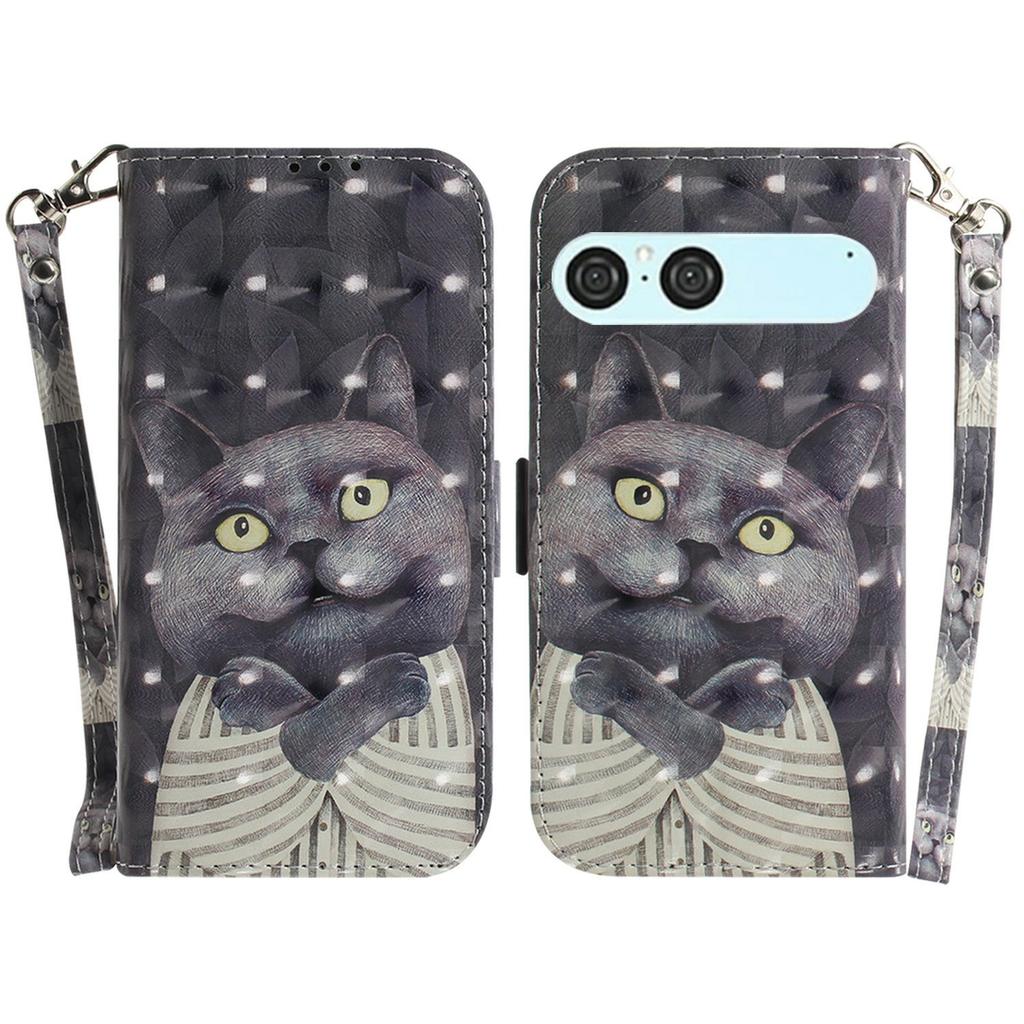 For Sony Xperia 10 VII Case Pattern Printing Leather Wallet Phone Cover with Wrist Strap