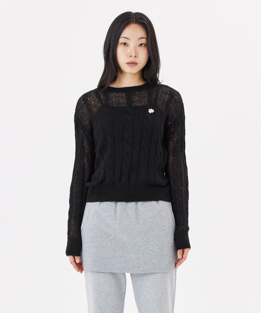 MARK GONZALES Women'S Club See-Through Knit - Black