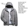 Men Cotton Jacket Hooded Long Sleeve Solid Color Down Coat with Side Pockets Full Zipper Closure Thin Quilted Winter Outwear