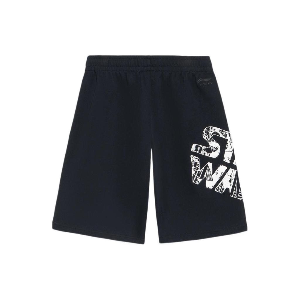 Li-Ning X Star Wars SS22 Co-Branded Solid Color Letter Elastic Belt Прямые повседневные шорты мужские плавки черные AKSS499-1