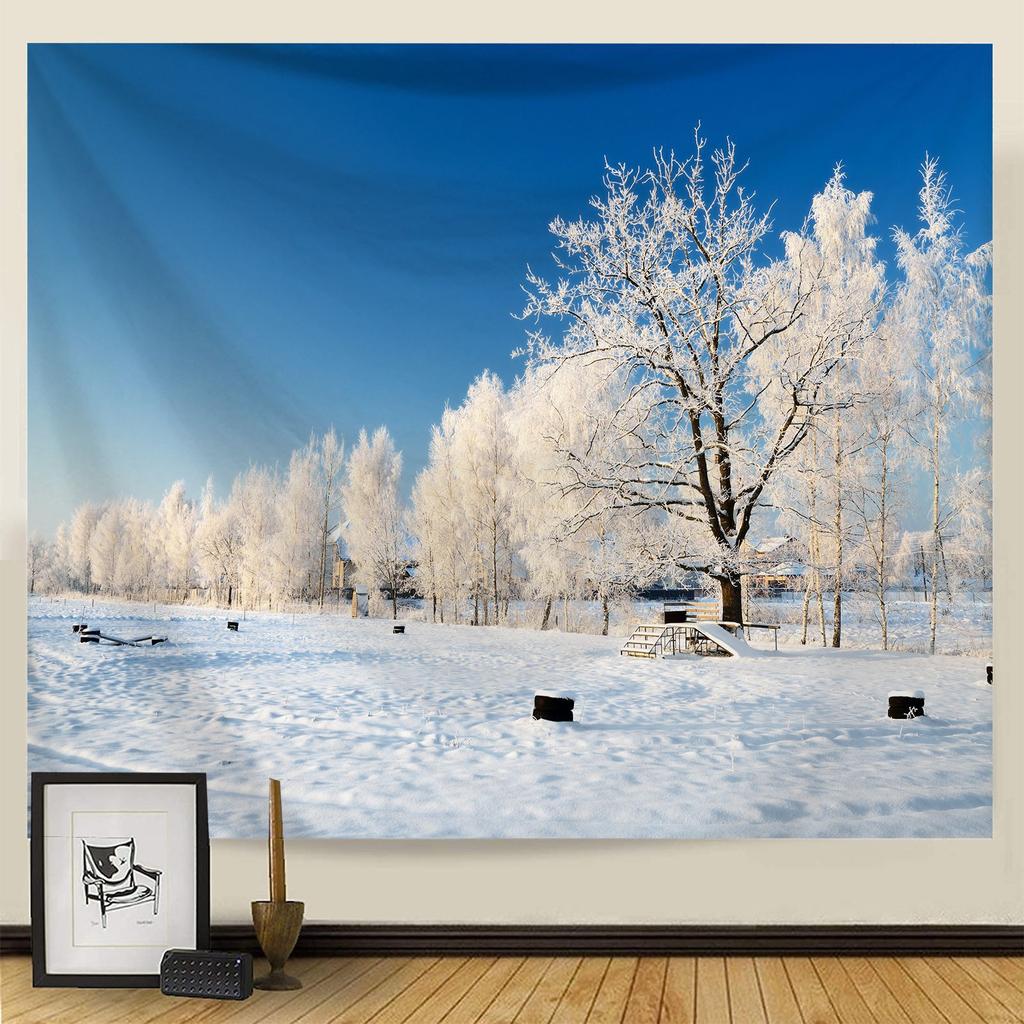 Гобелен Рождественская снежная сцена серии фон висит ткань дома гостиная спальня прикроватный настенный гобелен