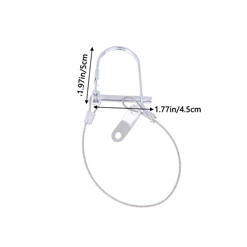 1Pc Stainless Steel Round Arch Wire Shaft Lock Pin With Anti-Lost Rope Coupler Pins Retainer For Farm Trailer Wagon Lawn Garden