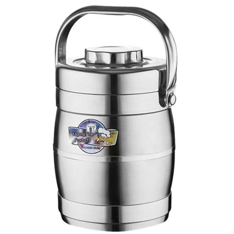Triple-Layer Insulated Stainless Steel Lunch Box - Large Capacity Tiffin Pot for Students and Office Workers