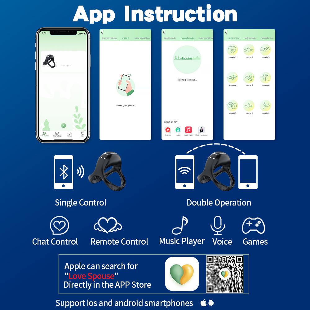 Bluetooth беспроводной пульт дистанционного управления вибрирующее кольцо на член кольцо для пениса с задержкой эякуляции вибратор для взрослых секс-игрушка для мужчин мастурбатор