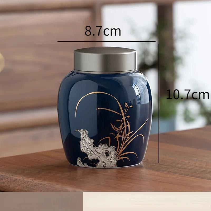 Керамические чайные банки в китайском стиле для хранения чая, герметичные банки для домашних кухонь, креативные портативные банки для хранения с крышкой из сплава