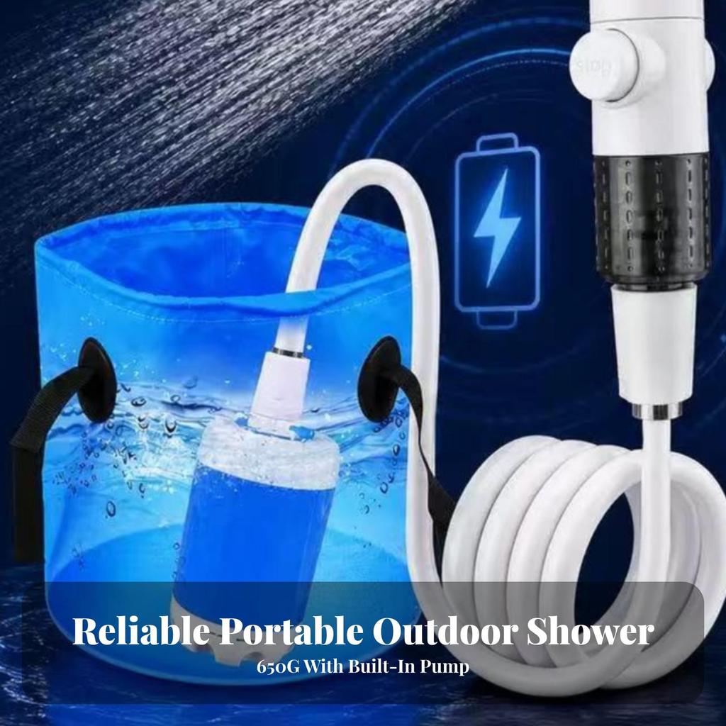 Pressure Adjustable Portable Electric Handheld Shower Lightweight USB