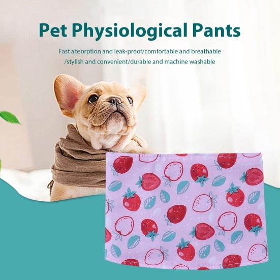 Pet Physiological Pants Adjustable Leakproof Male Dog Belly Band Diapers Breathable Fast Absorption Cartoon Pattern Machine Washable Sanitary Pants