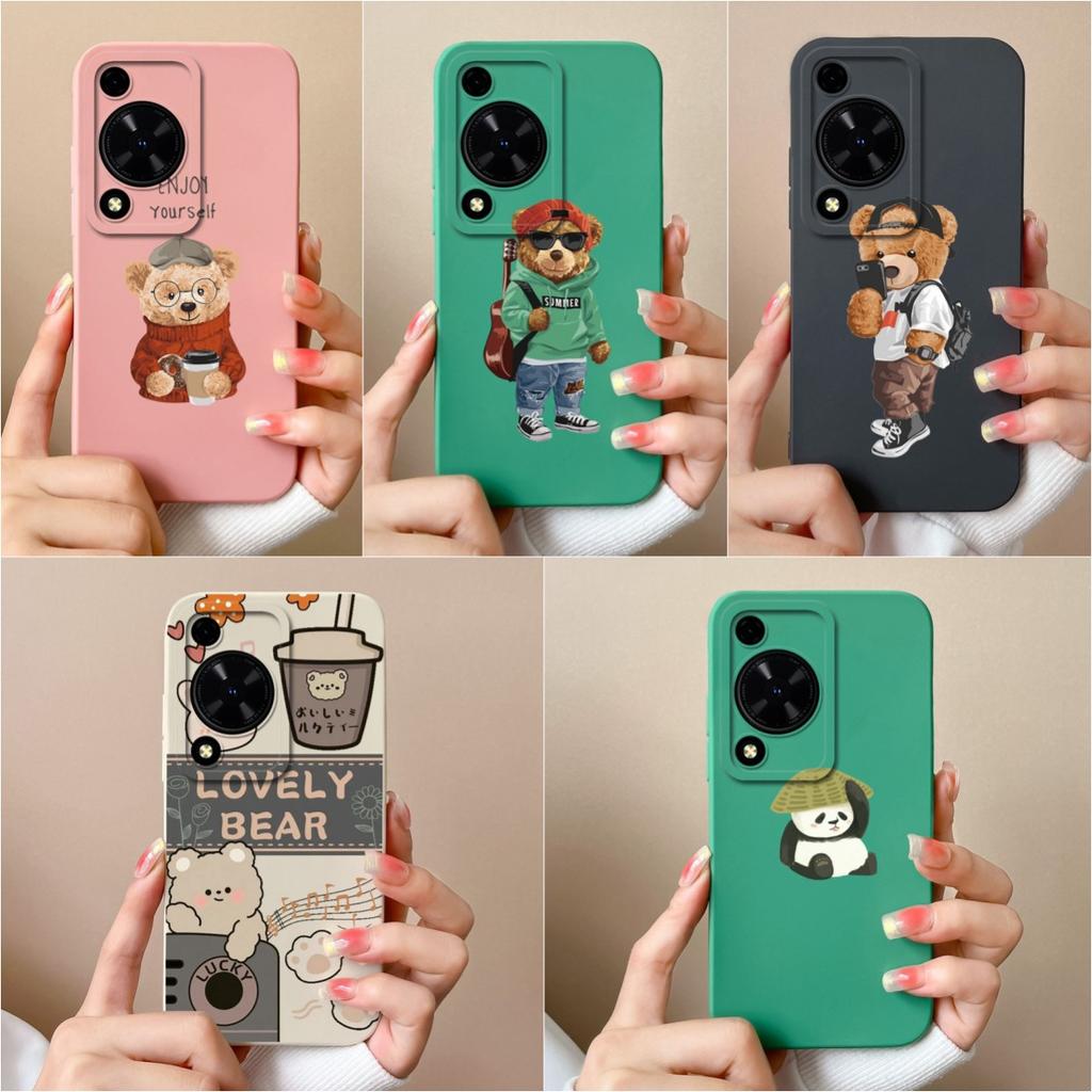Чехол для Huawei Nova Y72 12 Pro Ultra 12i 11 SE Honor X8B, чехол для телефона «Милый медведь, панда», мягкая жидкая силиконовая защитная пленка для экрана, чехол для Huawei Capas