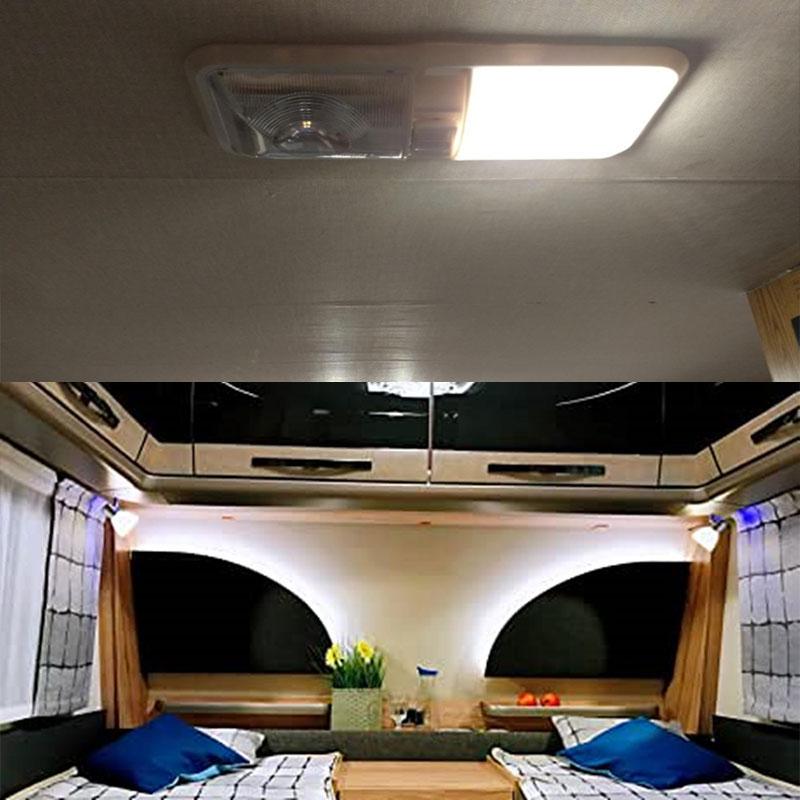 12-24 В светодиодный плафон для автофургона, лодки, кемпера, прицепа, каравана, автомобиля, двойной потолочный светильник, внутреннее освещение, универсальные автомобильные аксессуары