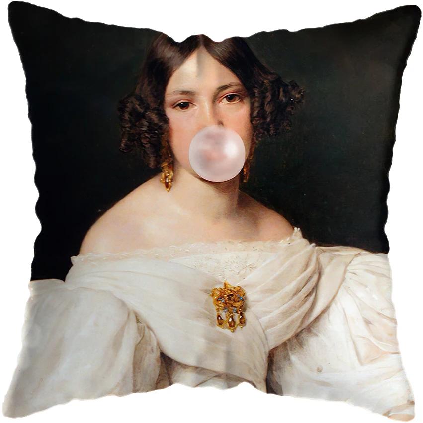 Классические европейские забавные фигурки, наволочки для подушек, наволочки для подушек, украшения для дома, забавные фигурки, пускающие мыльные пузыри, наволочки