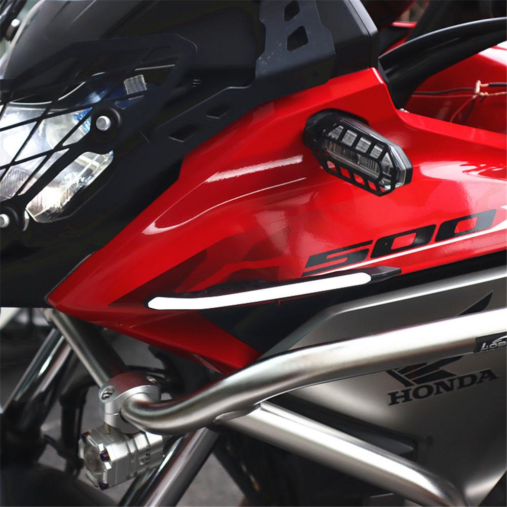 2x Motorcycle Winglet Side Spoiler Aerodynamic Wing Wind Fin W/ White LED Light