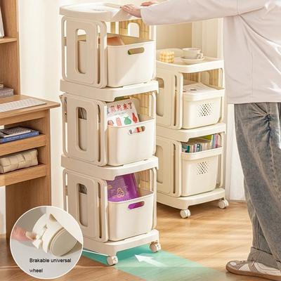 Тележка для хранения стеллаж для хранения ящик для хранения бытовой ящик простого типа большой емкости кухня ванная комната экономит место стеллаж для хранения с колесами