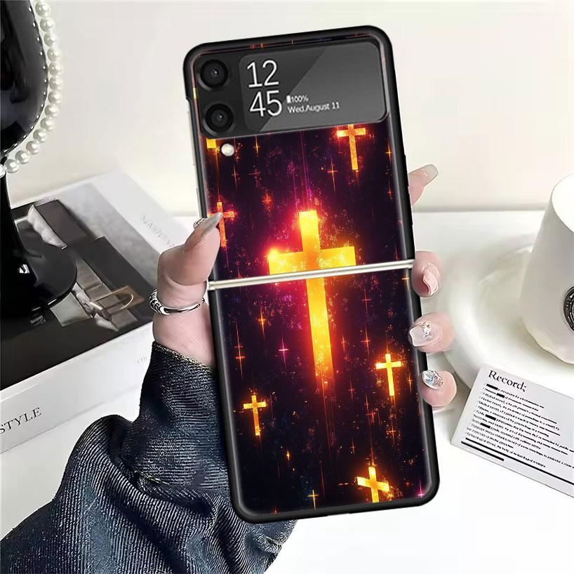 Чехлы для телефона Библия Иисус для Samsung Galaxy Z Flip 4 5 6 7 3 Z Flip7 Flip6 Flip4 Flip5 Flip3 5G Жесткий ударопрочный чехол Fundas