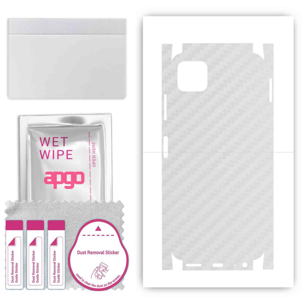 apgo Protective Skin Sticker for the Back+sides Compatible with Samsung Galaxy F42 5G, Full Wrap Film, Foil, Vinyl - Pattern Transparent Carbon
