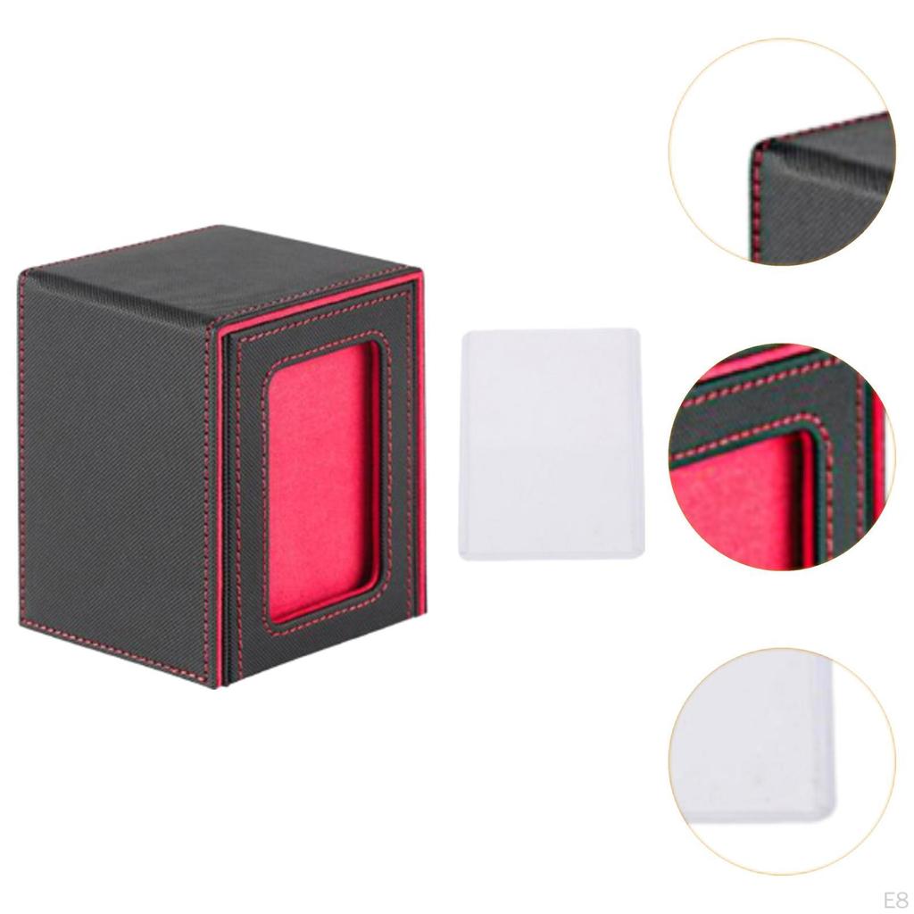Card Deck Box Storage Leather Magnetic Closure, Display Case Album Baseball