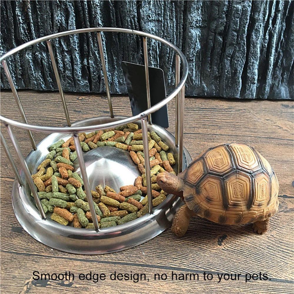 Stainless Steel Reptile Food Bowl Dual-Purpose Tortoise Feeder Bowl Pet Water Dish Water Turtle