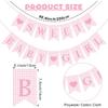 2 Pcs Pre Strung Pink Gingham Sweet Baby Girl Banner Pink Girl Baby Shower Banner Decorations for Gender Reveal Party Decor Supplies Table Wall