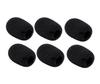 Микрофонная губка для гарнитуры, ветрозащита микрофона, черная, 34 x 11 мм, набор из 6 шт.