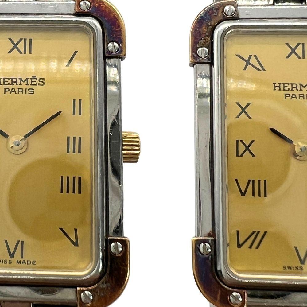 Used HERMES Herms CR1.220 Croisiere Quartz Ladies Watch Genuine / C1367