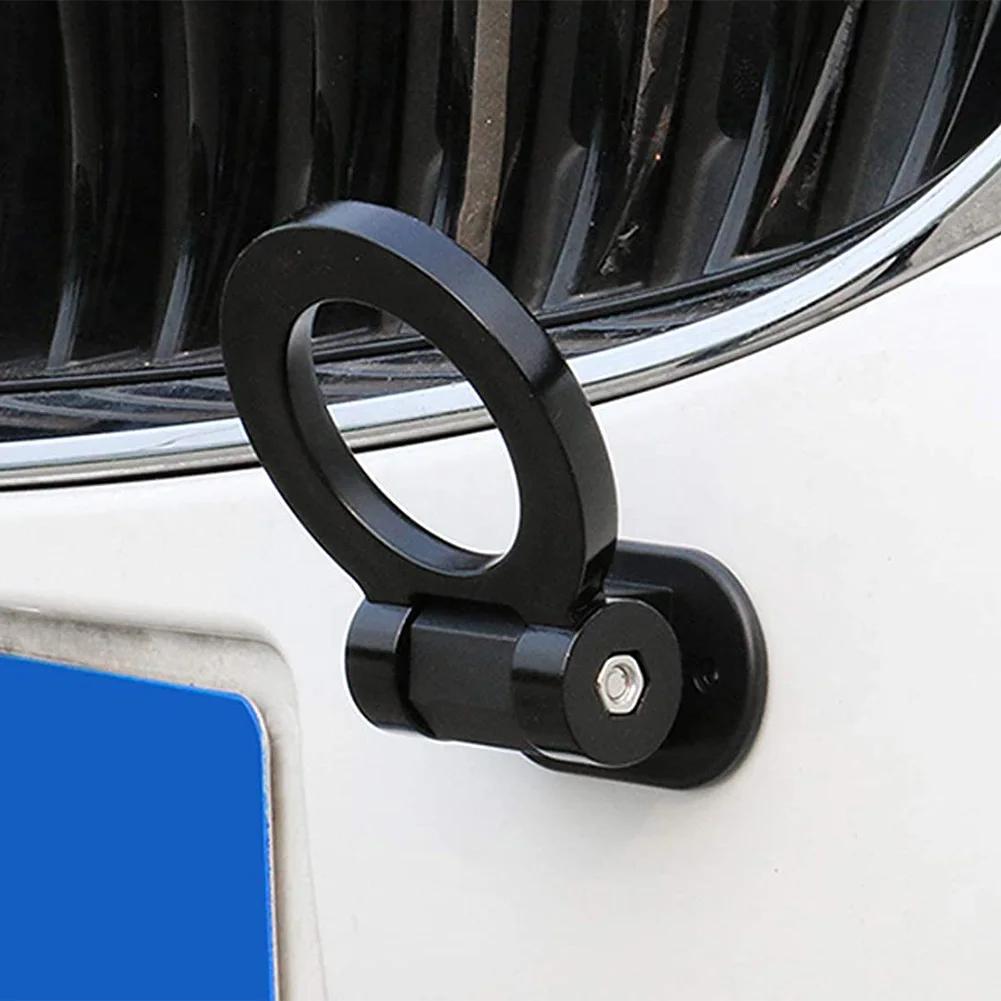 ABS Car Trailer Hooks Sticker Decoration Car Rear Front Affix Trailer Racing Ring Vehicle Towing Hook With Wrenches
