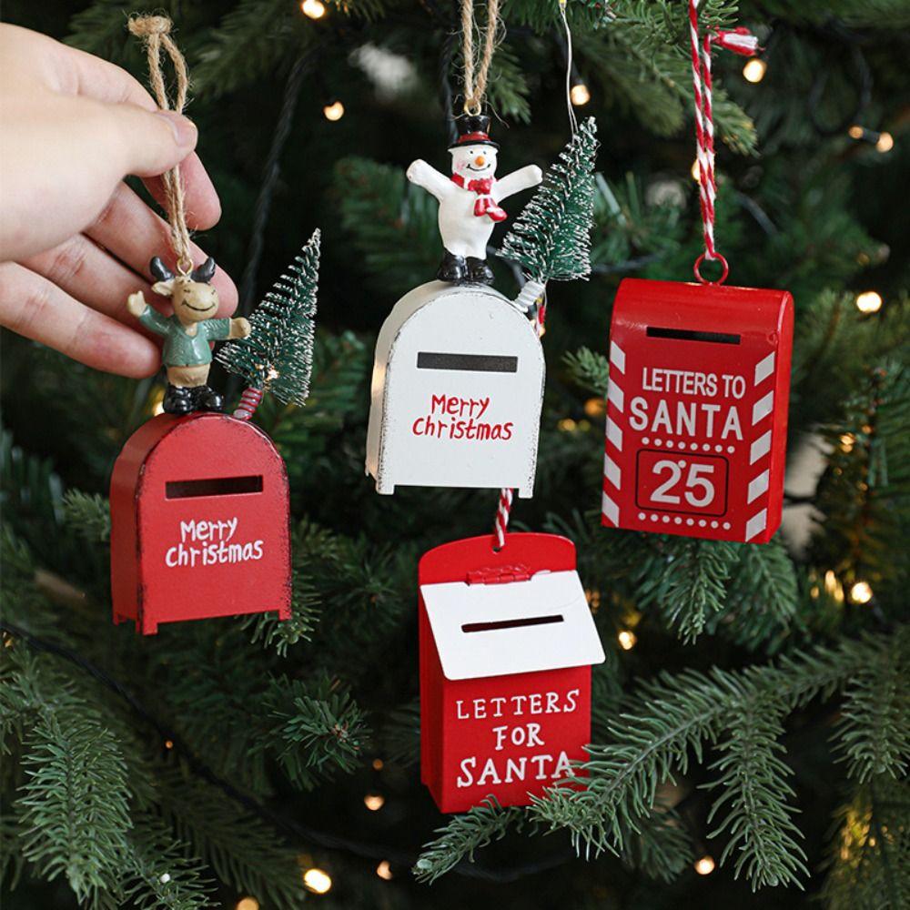 Мультяшный Санта Клаус Почтовый ящик Подвеска Лось Снеговик Рождественское украшение почтового ящика Сувениры для вечеринки