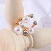 for Women Jewelry Lady Oversize Irregular Finger Rings Shiny Crystal Open Rings Multi Pearl Rings